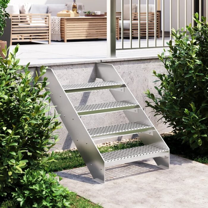 Vidaxl Gitterrost-Treppenstufe 60x24x7 cm - verzinkt - bis zu 48,9% Rabatt