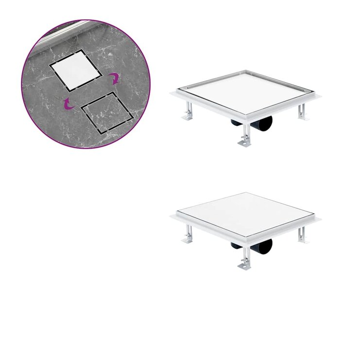 Vidaxl Edelstahl Duschablauf 28x28 cm 2-in-1 - bis zu 71% günstiger