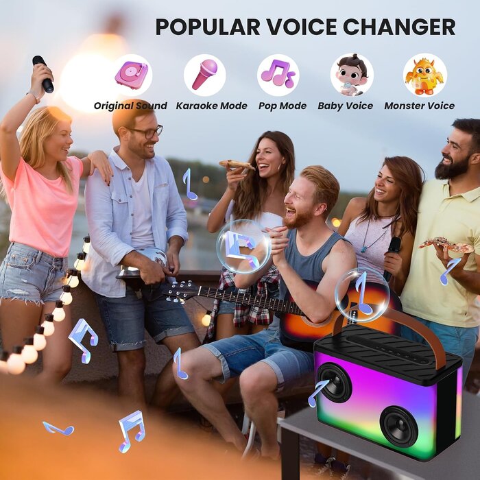 Tragbares Karaoke-System mit 2 Mikrofonen - Sparen Sie bis zu 51,4 %