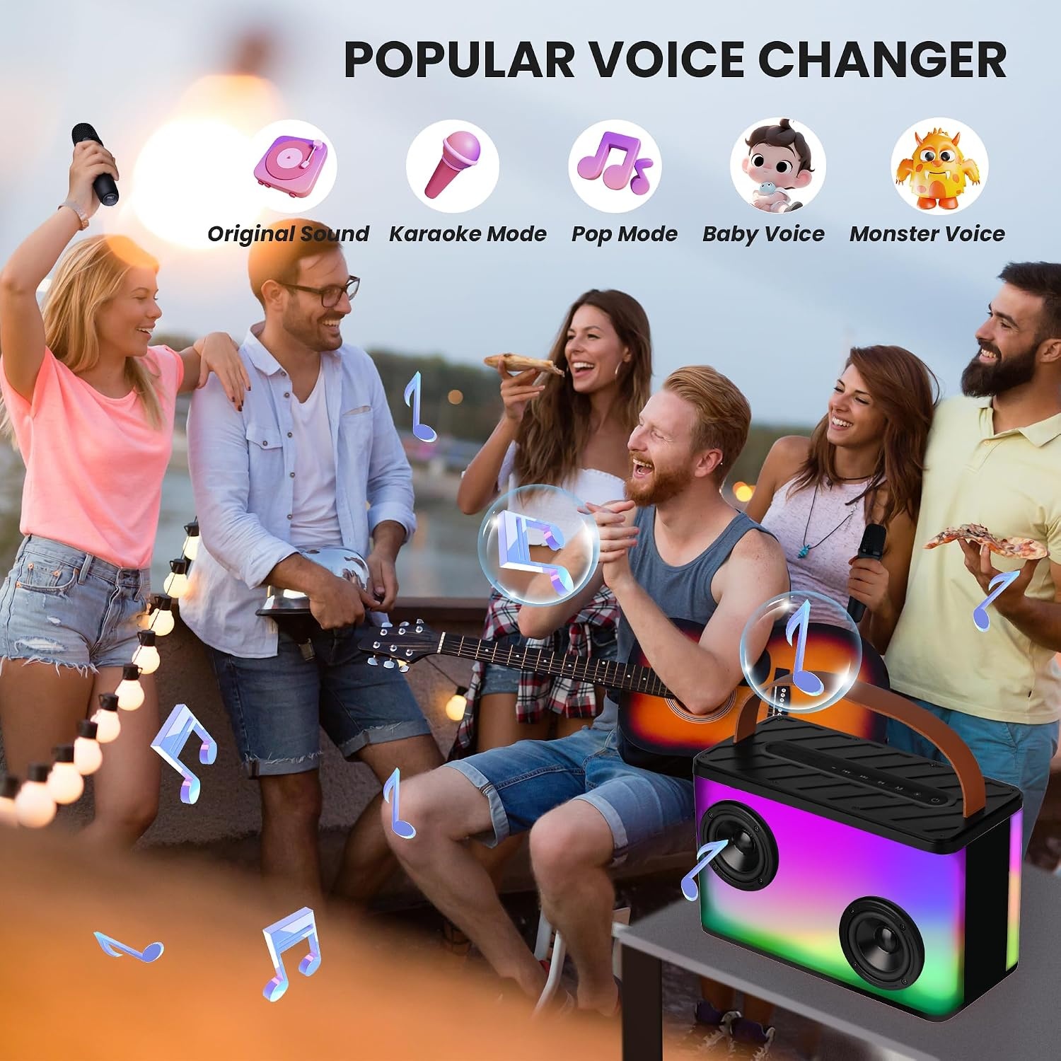 Tragbares Karaoke-System mit 2 Mikrofonen - Sparen Sie bis zu 51,4 %