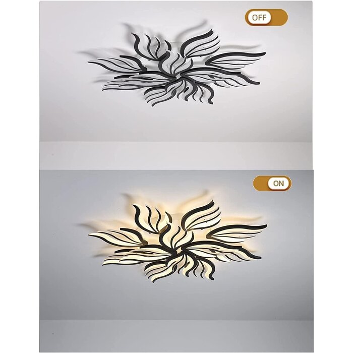 LED Deckenleuchte Blumenform 90W Dimmbar Schwarz - Bis zu 52,7% Rabatt!