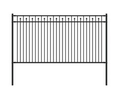 Vidaxl Spitzzaun in Schwarz, 200 x 150 cm - Stahl pulverbeschichtet, bis zu 60% Rabatt