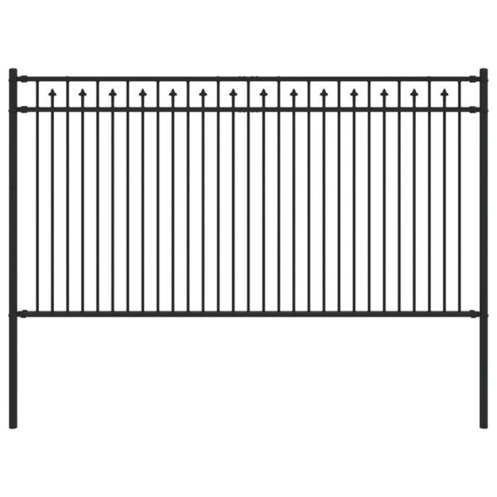 Vidaxl Spitzzaun in Schwarz, 200 x 150 cm - Stahl pulverbeschichtet - bis zu 55,1% Rabatt