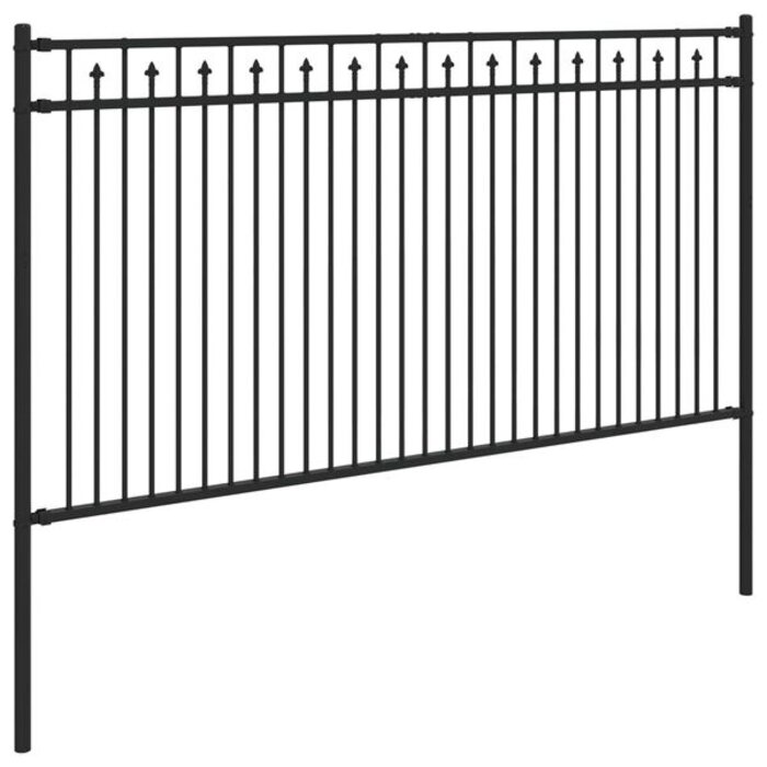 Vidaxl Spitzzaun in Schwarz, 200 x 150 cm - Stahl pulverbeschichtet - bis zu 55,1% Rabatt