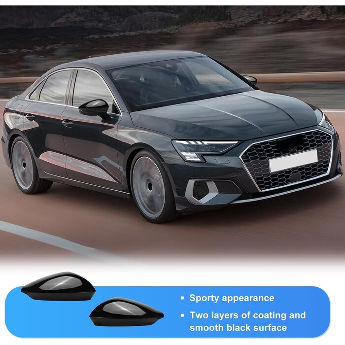 Spiegelkappen für Audi A3 S3 RS3 8Y Carbon-Optik - bis zu 53,3% sparen