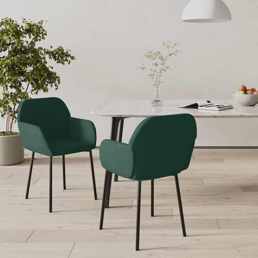 Vidaxl 2er Set Samt Esszimmerstühle Dunkelgrün - Ergonomisch & Elegant - bis zu 51,1%