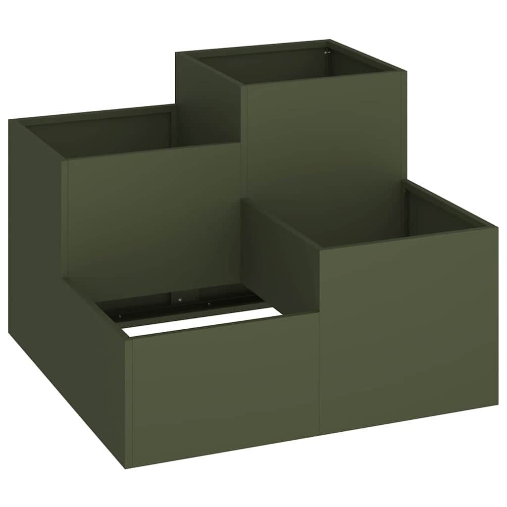 Vidaxl Stahl-Pflanzkübel Olivgrün 80x80x60cm - Jetzt bis zu 51,2% Rabatt sichern