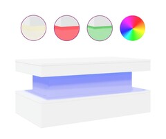 Vidaxl Couchtisch mit LED-Beleuchtung Weiß 90x50x40cm - bis zu 50,2% sparen