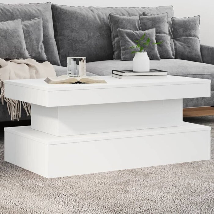 Vidaxl Couchtisch mit LED-Beleuchtung Weiß 90x50x40cm - bis zu 50,2% sparen