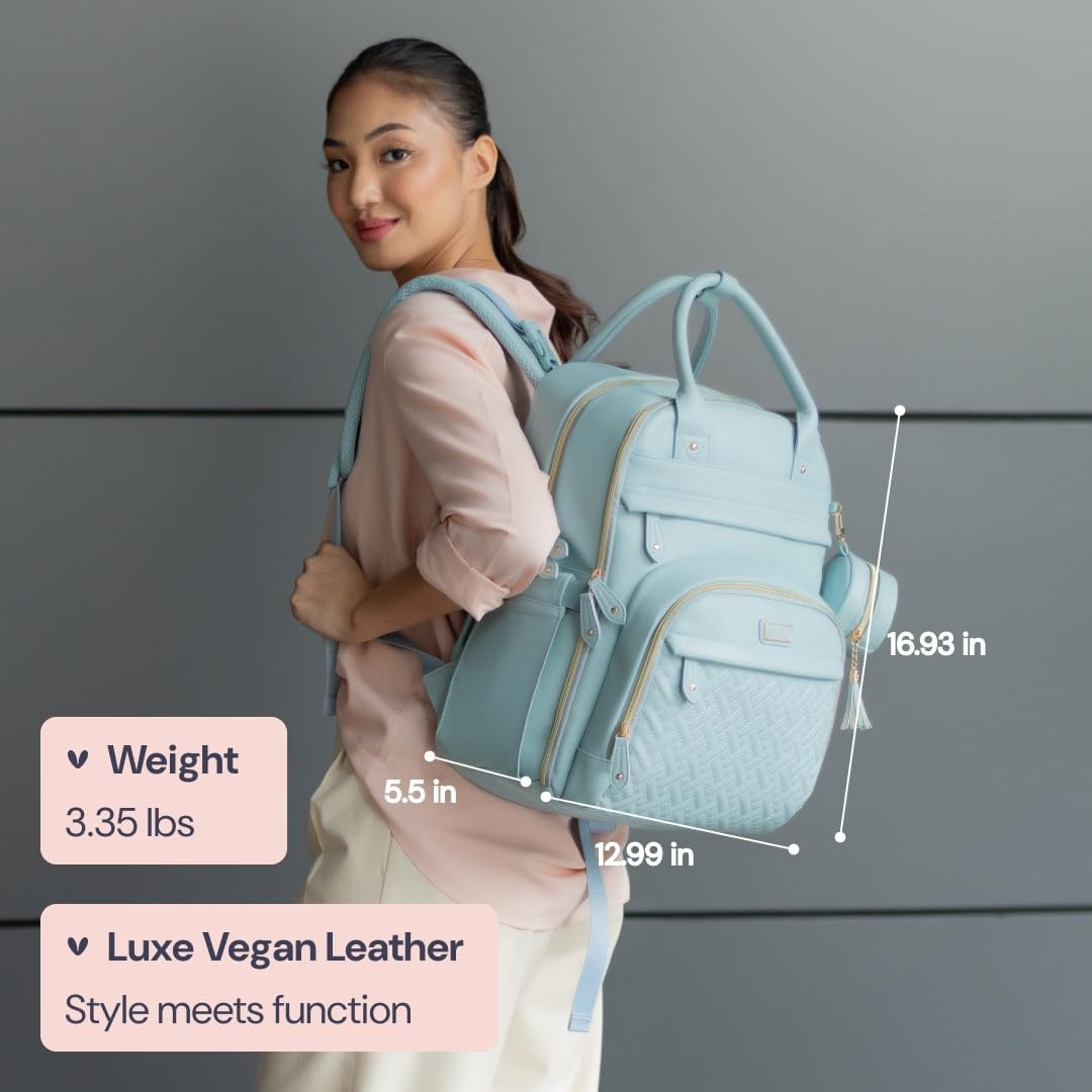 Wickelrucksack mit 18 Fächern - Puderblau - bis zu 71% günstiger!