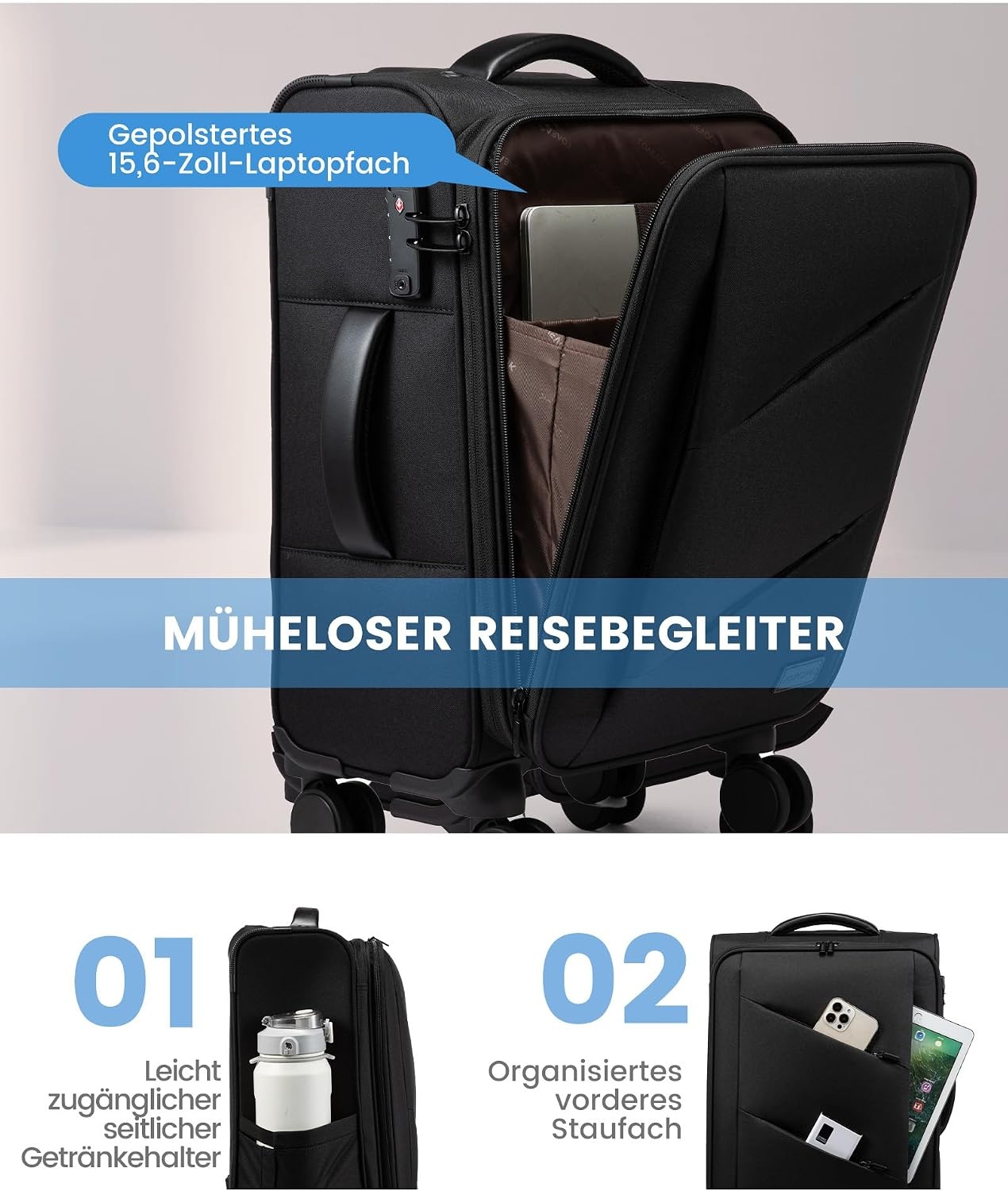 Reiserucksack 45L Handgepäck - erweiterbar & sicher - bis zu 71% Rabatt
