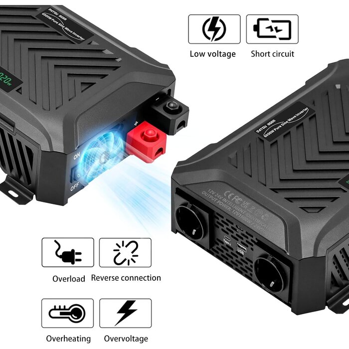 Reiner Sinus Wechselrichter 12V/24V 1500W/3000W - Bis zu 29,4% Rabatt