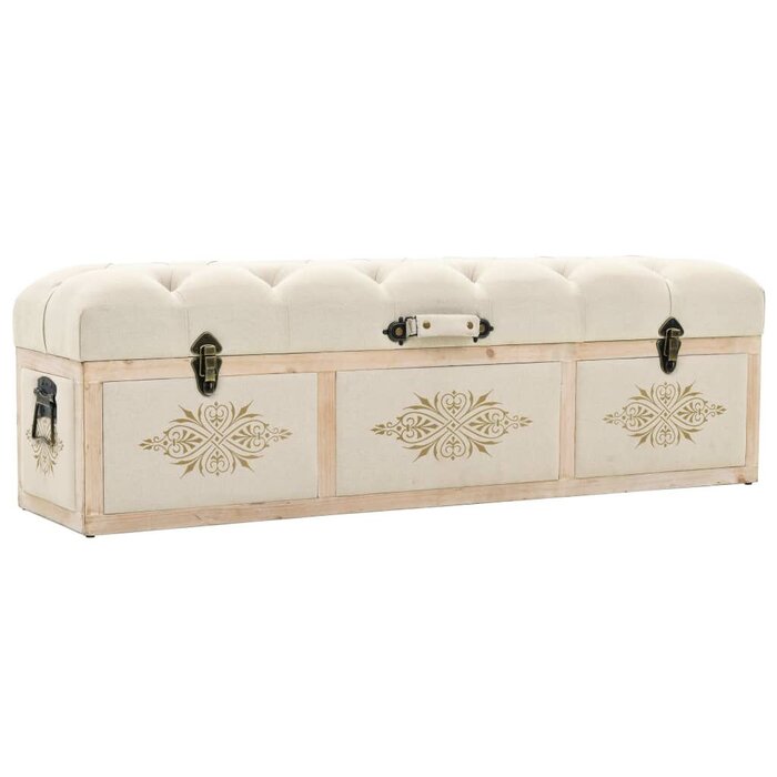 Vidaxl Aufbewahrungsbank 110 cm, Tannenholz creme - bis zu 51,6% Rabatt