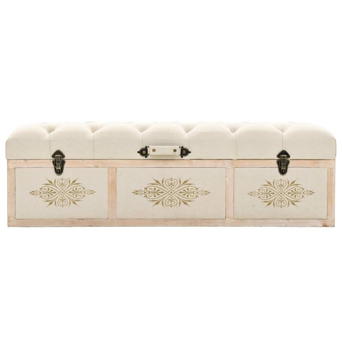 Vidaxl Aufbewahrungsbank 110 cm, Tannenholz creme - bis zu 51,6% Rabatt