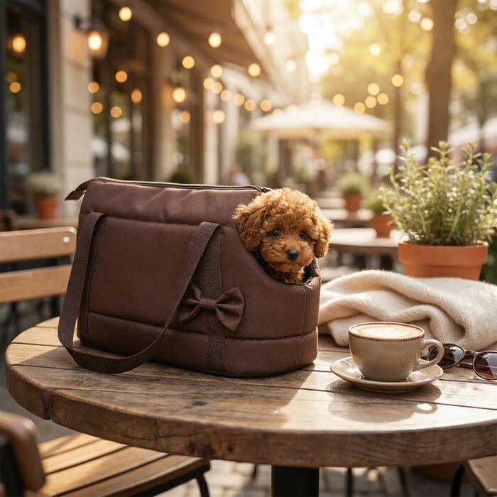 Hundetragetasche für kleine Hunde, Braun, 36x19x23 cm - bis zu 47,4% Rabatt
