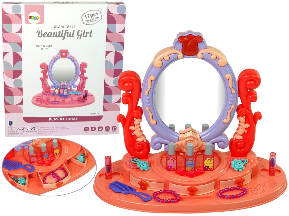 Kinderschminktisch mit Licht & Sound - Rosa - Sparen Sie bis zu 70%