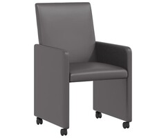 Vidaxl 2x Esszimmerstühle mit Rollen, Kunstleder, Grau - bis zu 61% Rabatt