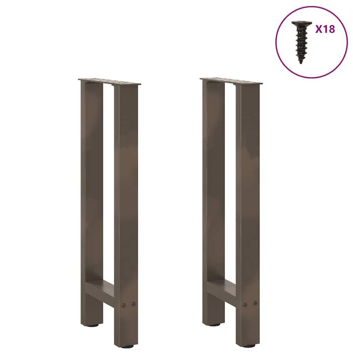 Vidaxl Tischbeine Stahl Natur 2er Set - 28x73cm - bis zu 49,2% Rabatt