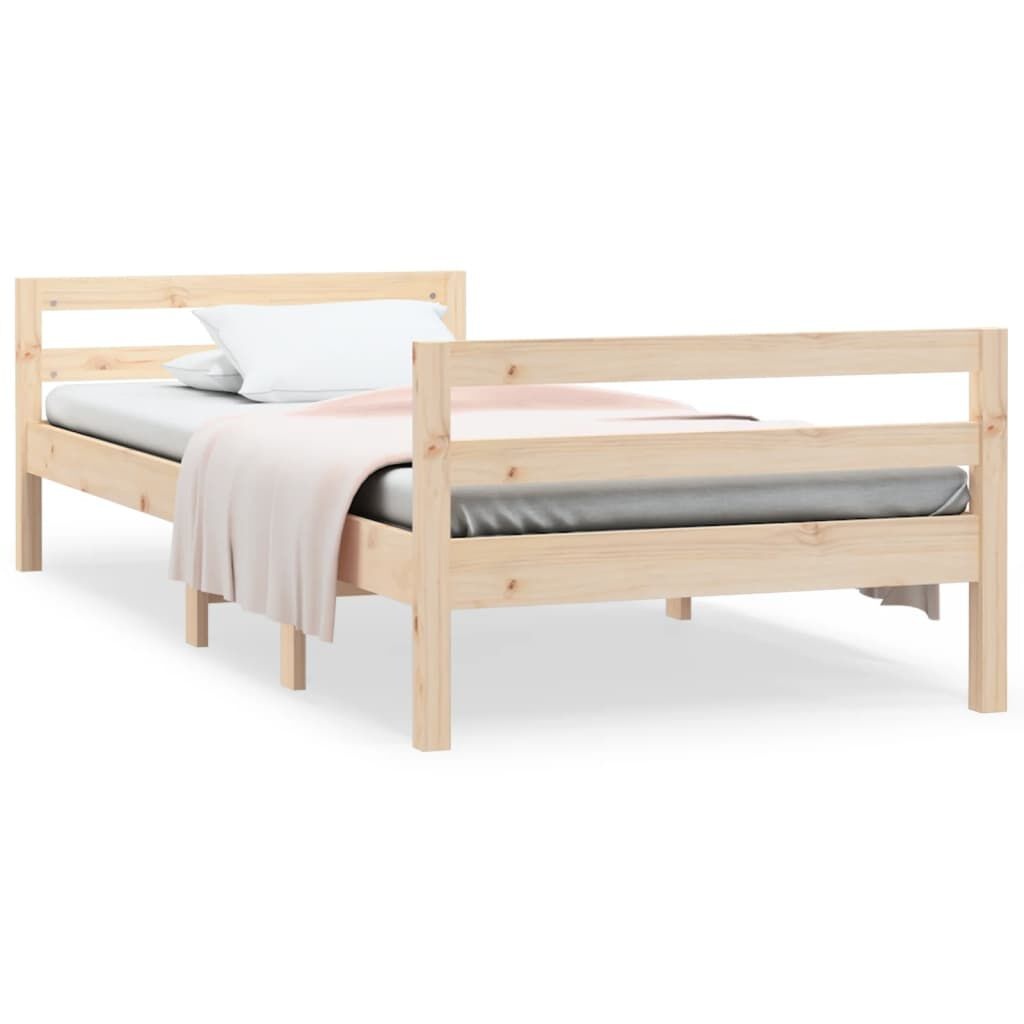 Vidaxl Massives Kiefernholz Bettgestell 75x190 cm - bis zu 50,9% reduziert