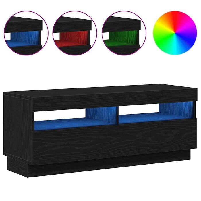 Vidaxl Moderner TV-Schrank Schwarz 100x35x40cm mit LED - bis zu 49,2% Rabatt