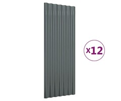 Vidaxl Dachplatten-Set 12-tlg. 100x36 cm - Anthrazit - bis zu 55% reduziert