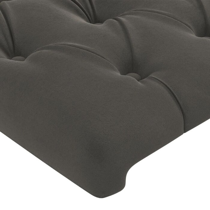 Vidaxl Bettkopfteil 90x7x78/88 cm aus Samt - Dunkelgrau - bis zu 74% Rabatt