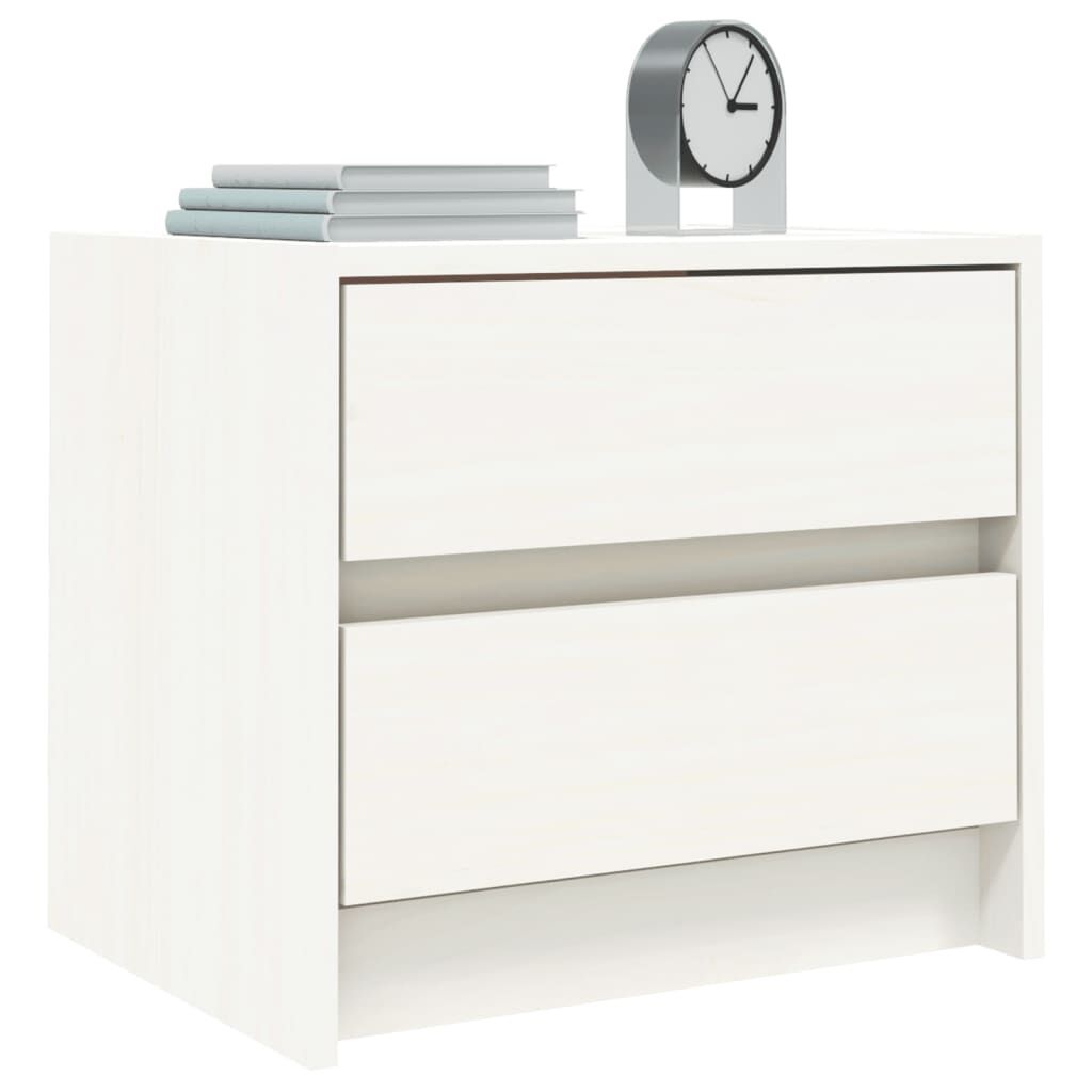 Vidaxl Nachtschrank aus Kiefernholz, weiß, 40x31x35,5 cm - jetzt bis zu 48,4% sparen