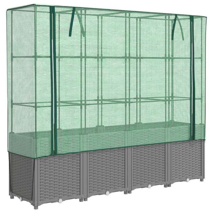 Vidaxl Hochbeet mit Gewächshaus 160x40x153 cm Rattan-Optik bis zu 51,4% Rabatt