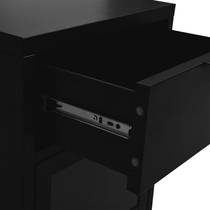 Vidaxl Moderner Nachtschrank in Schwarz - Stahl & Glas - bis zu 73% Rabatt