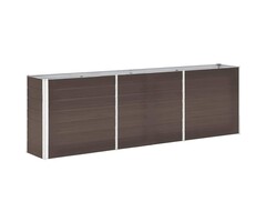 Vidaxl Großes Hochbeet 240x40x77 cm aus Stahl - Braun - bis zu 55% reduziert