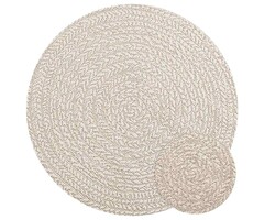 Vidaxl Runder Outdoor-Teppich in Jute-Optik, Creme, 90 cm - bis zu 52% reduziert