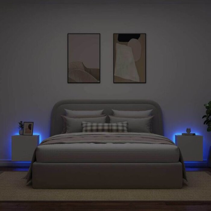 TV-Wandschrank-Set mit LED-Licht, 2-tlg., Weiß - bis zu 44,5% Rabatt