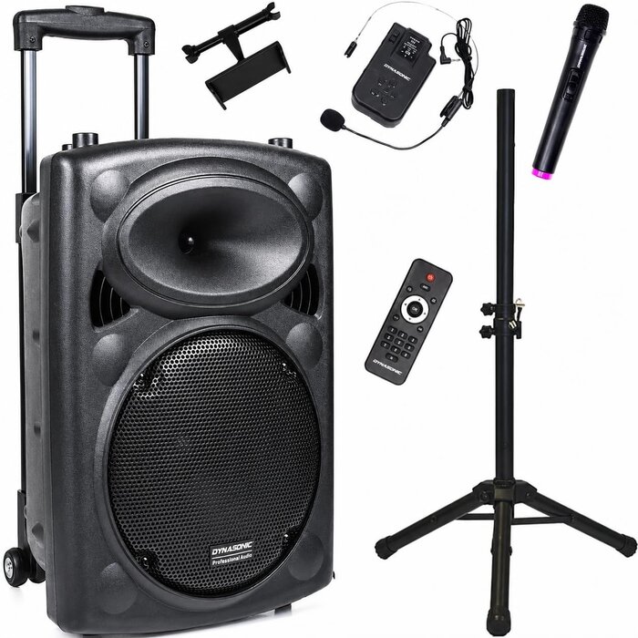 Tragbarer 700W Party-Lautsprecher inkl. Stativ & Mikrofone - bis zu 58,9% Rabatt