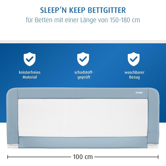 Bettgitter Rausfallschutz 100 cm, Blau - bis zu 43,9% Rabatt