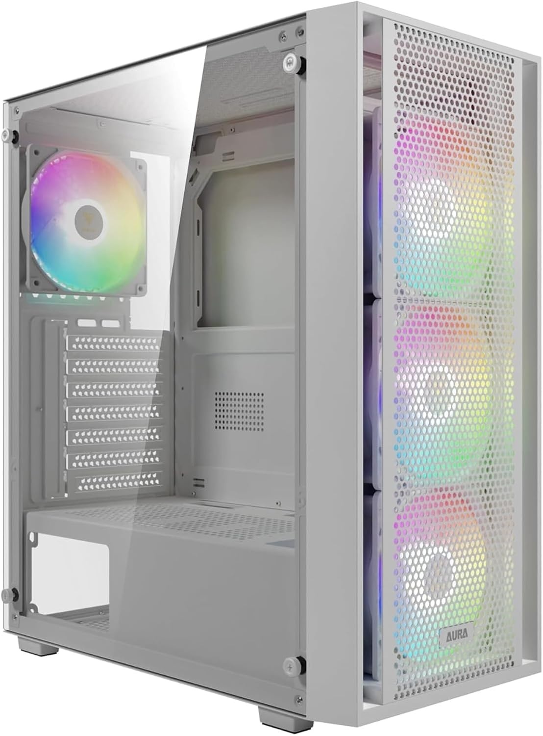 ATX Mid Tower PC-Gehäuse in Weiß - ARGB Gaming-Optik - bis zu 46,5 % Rabatt