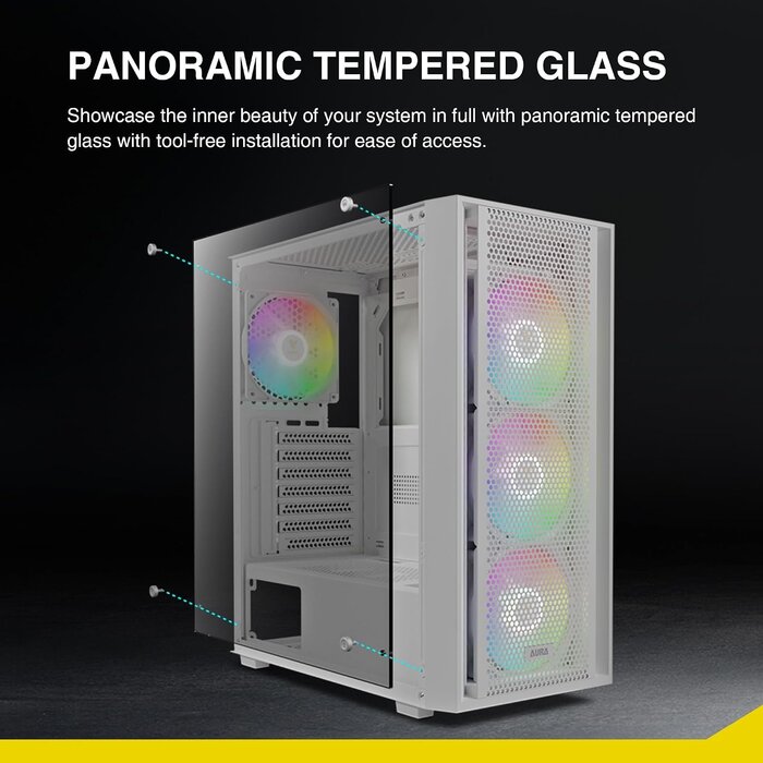 Weißes ATX Mid Tower PC-Gehäuse mit ARGB - bis zu 71% sparen!