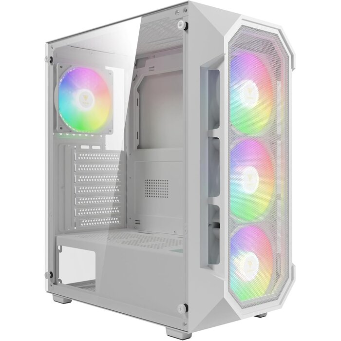 Weißes ATX Mid Tower PC-Gehäuse mit ARGB - bis zu 71% sparen!