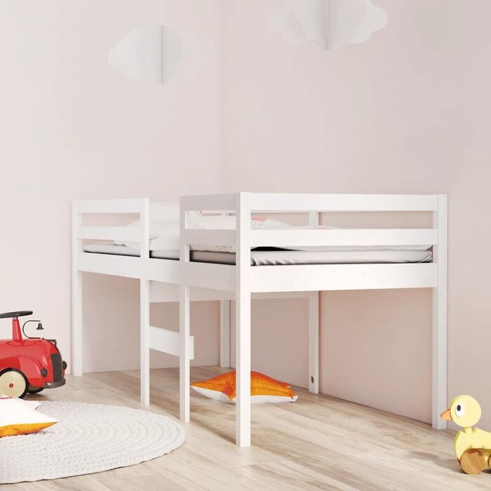 Vidaxl Hochbett aus Kiefernholz 90x200 cm Weiß - bis zu 46,5% Rabatt