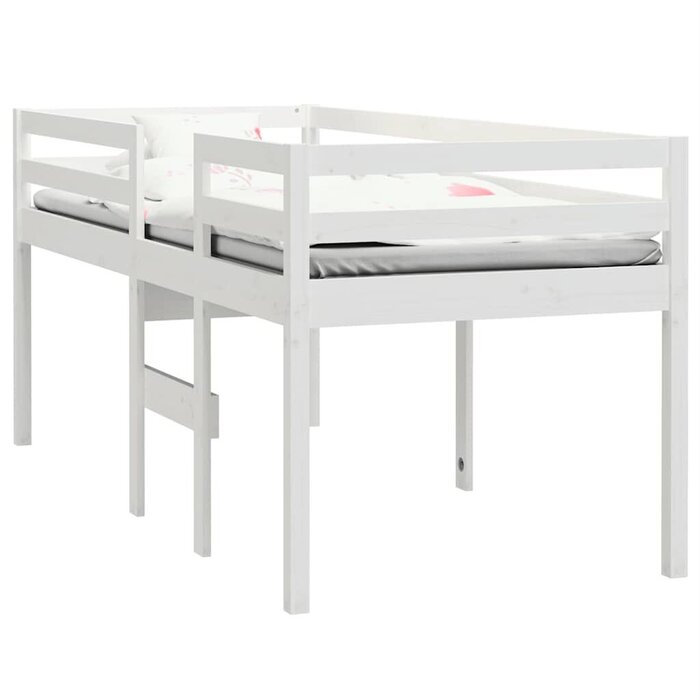 Vidaxl Hochbett aus Kiefernholz 90x200 cm Weiß - bis zu 46,5% Rabatt
