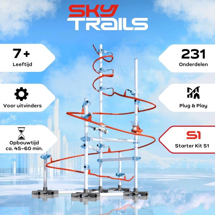 Sky Trails Kugelbahn Bausatz - Kreatives Konstruktionsspielzeug bis zu 70% Rabatt