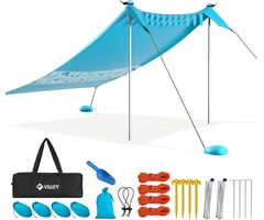 Tragbares Strand-Sonnensegel 2,4 x 2 m UPF 50+ - bis zu 48% Rabatt