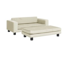 Vidaxl Kindersofa mit Fußhocker in Creme - gemütlich & robust - bis zu 56% sparen