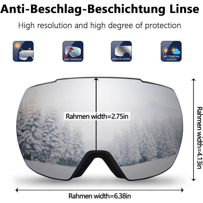 Profi-Skibrille für Damen & Herren - Helmkompatibel - bis zu 39,8% günstiger