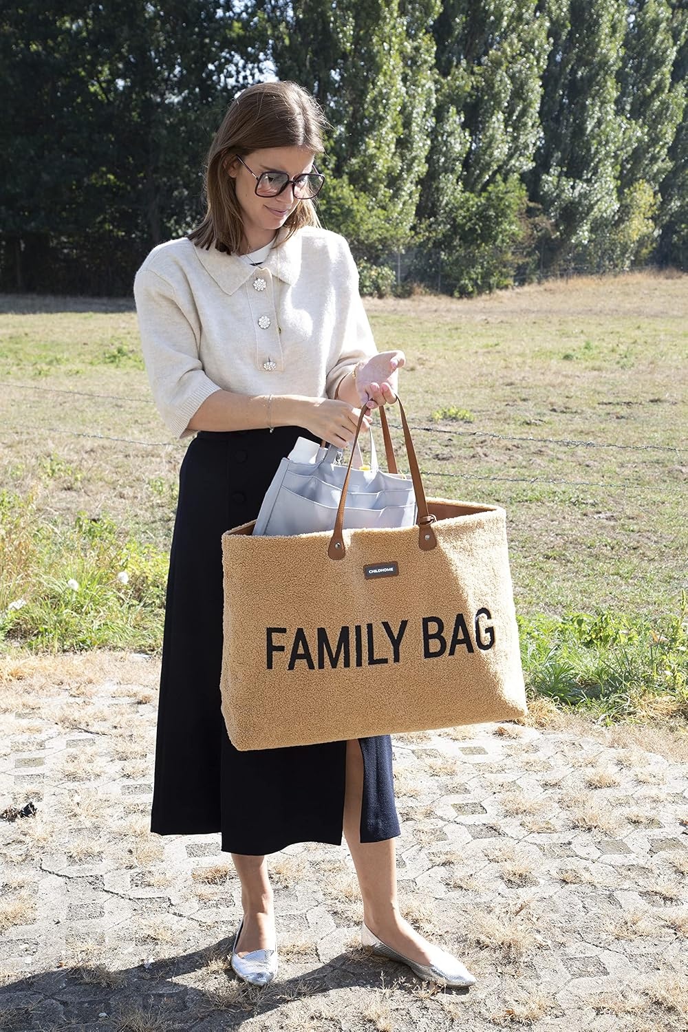 Große Familientasche Teddy Beige - Wickeltasche & Reisetasche bis zu 68% reduziert