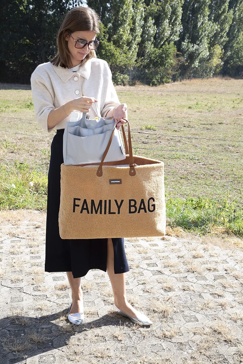 Große Familientasche Teddy Beige - Wickeltasche & Reisetasche bis zu 68% reduziert