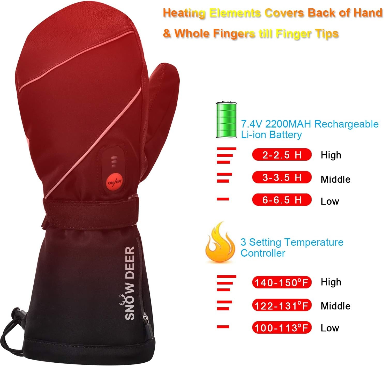 Beheizbare Winterhandschuhe mit 7,4V Akku - bis zu 71% günstiger im Outlet