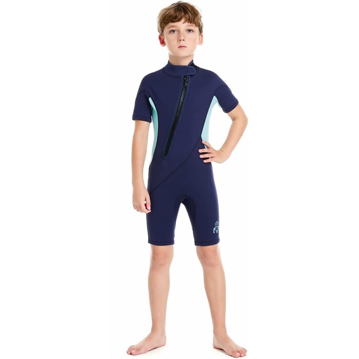 Kinder Wetsuit Shorty 2mm Blau - UV-Schutz - bis zu 43,1% günstiger