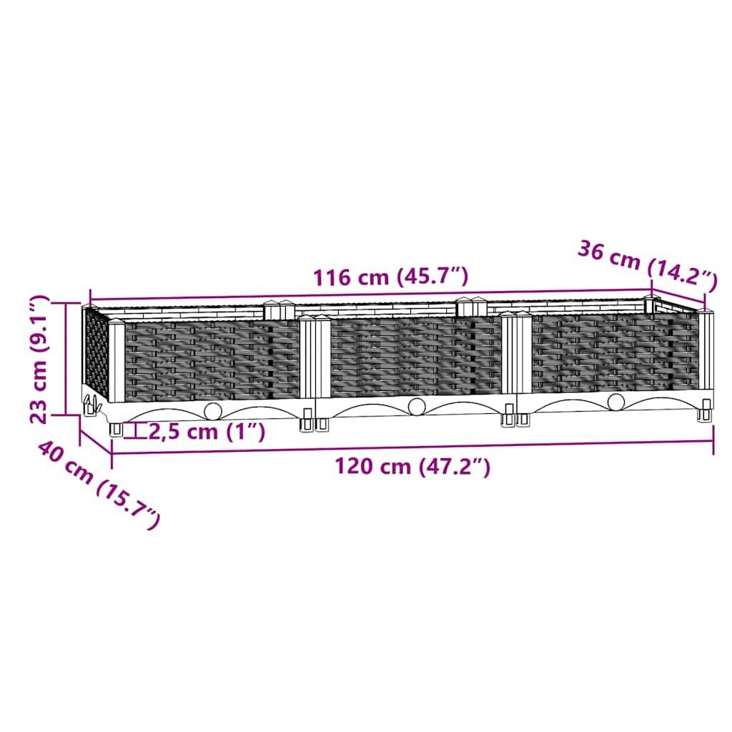Vidaxl Hochbeet 120x40x23 cm, hellgrau - Bis zu 43,9% Rabatt