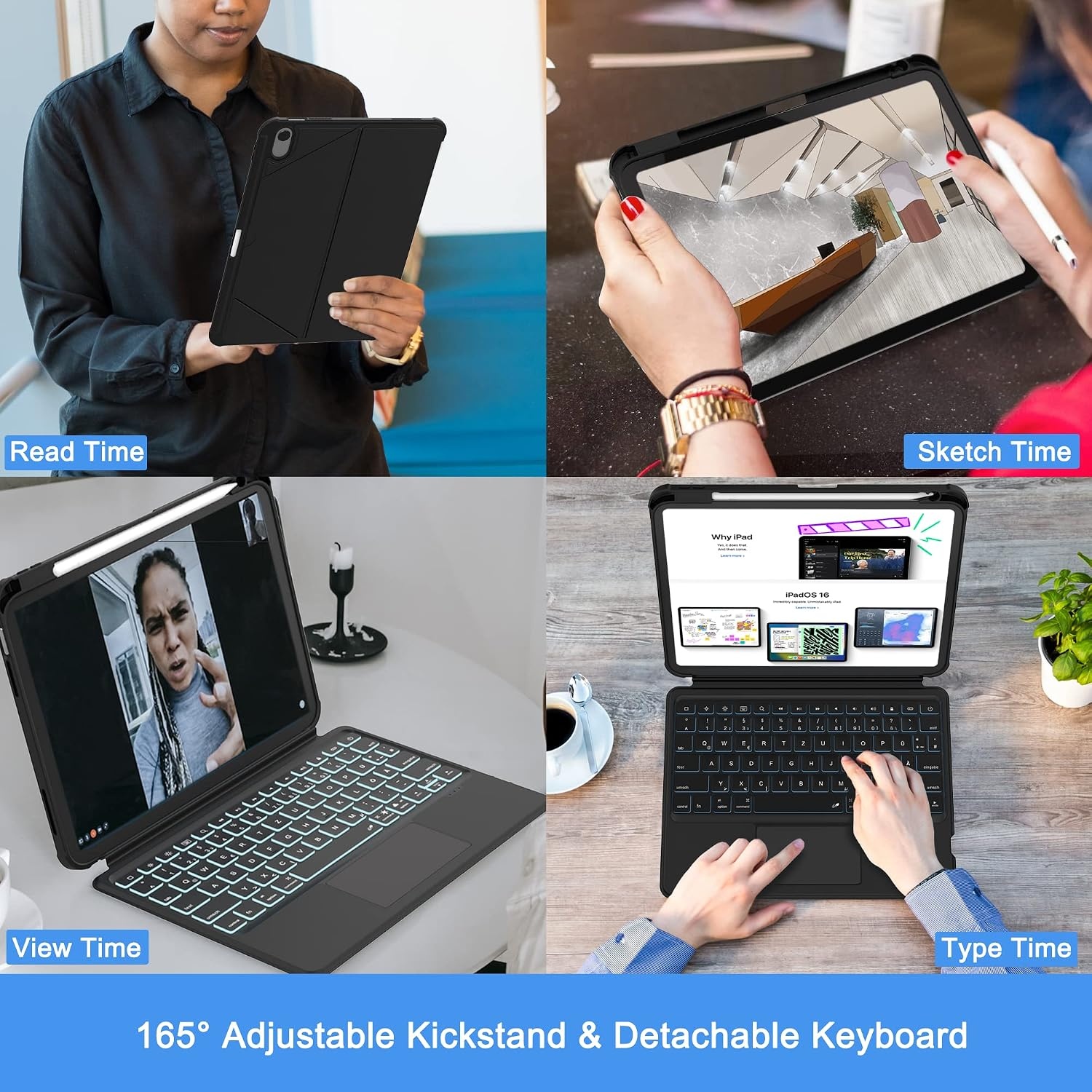 Roofei Tastaturhülle für iPad 10. Gen mit Trackpad & QWERTZ - bis zu 67% Rabatt