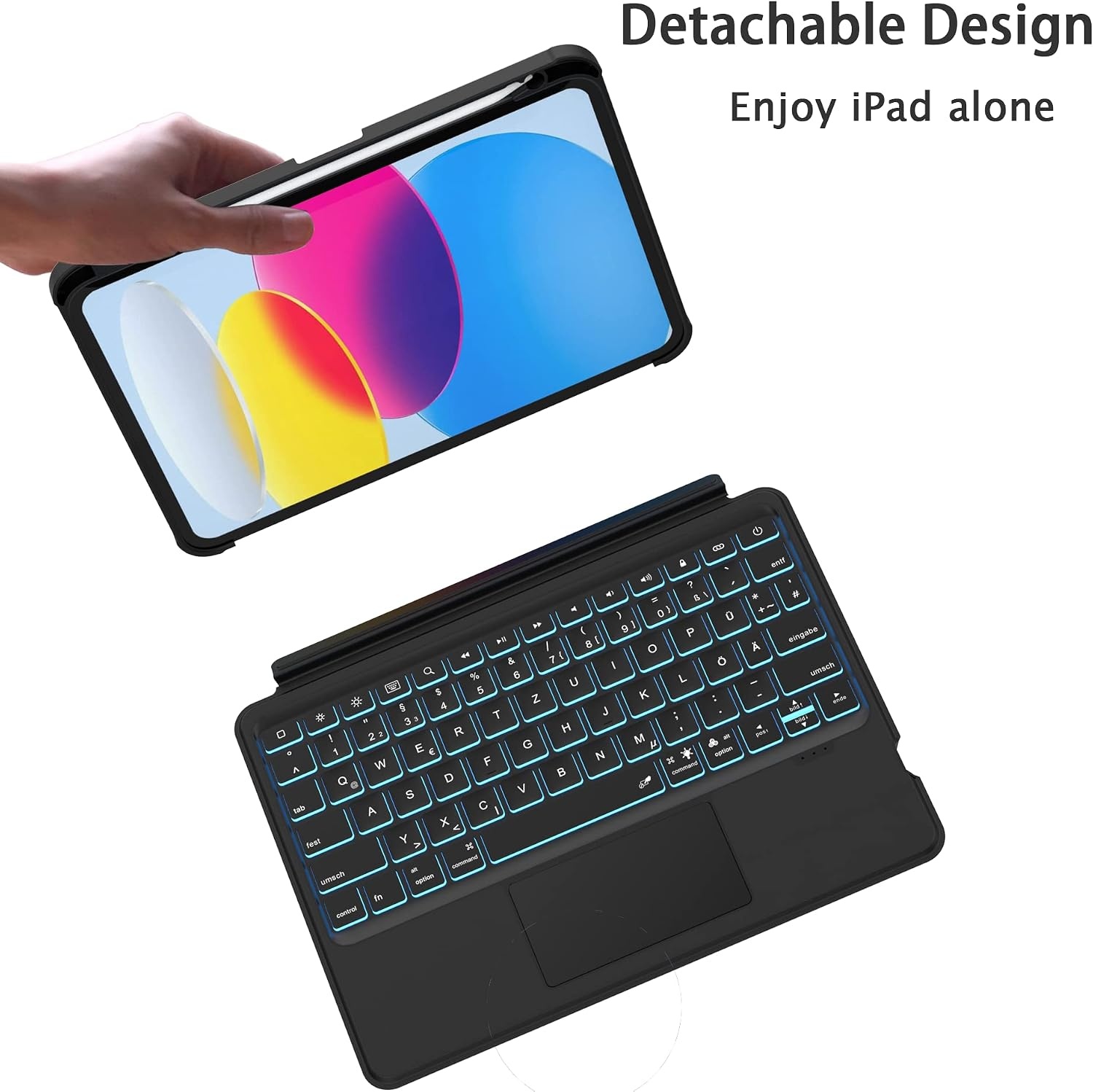 Roofei Tastaturhülle für iPad 10. Gen mit Trackpad & QWERTZ - bis zu 67% Rabatt